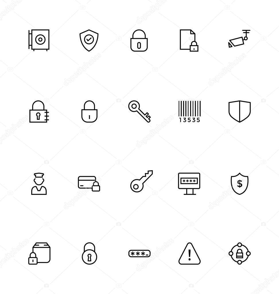 Security Line Vector Icons 2