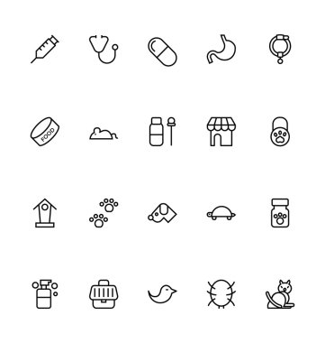 Veterinary Outline Vector Icons 4 clipart