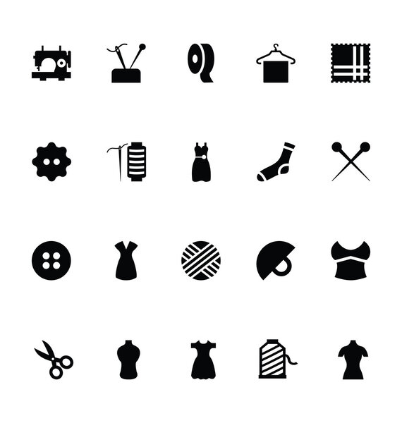 Швейные векторные иконки 1
