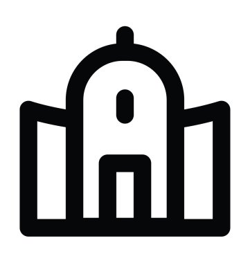 Müze kalın satır vektör simgesi