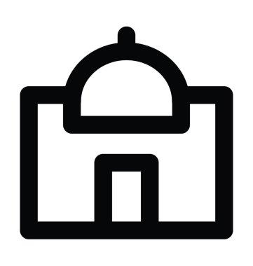 Cami kalın satır vektör simgesi