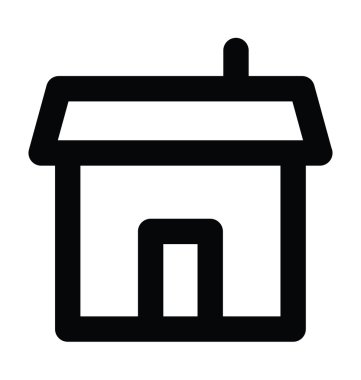 Kulübe kalın satır vektör simgesi