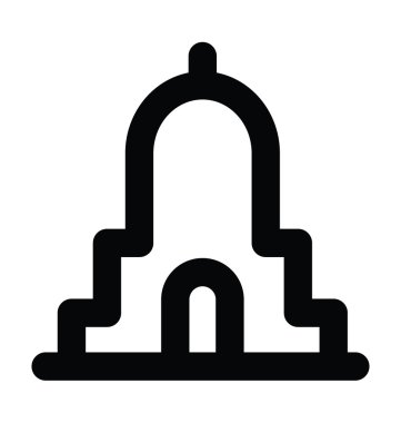 Tapınak kalın çizgi vektör simgesi