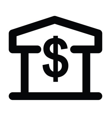 Banka kalın satır vektör simgesi