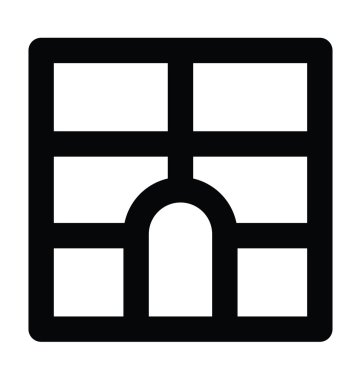 Konut Daire kalın satır vektör simgesi