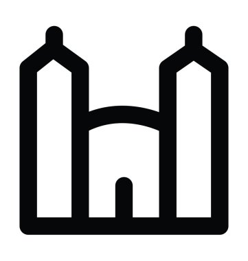 Cami kalın satır vektör simgesi