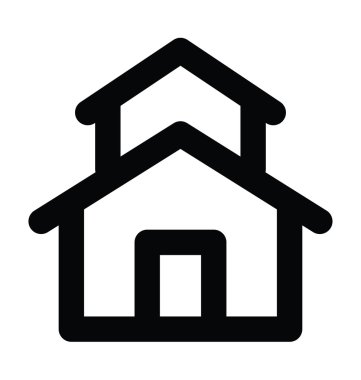 Evde kalın satır vektör simgesi