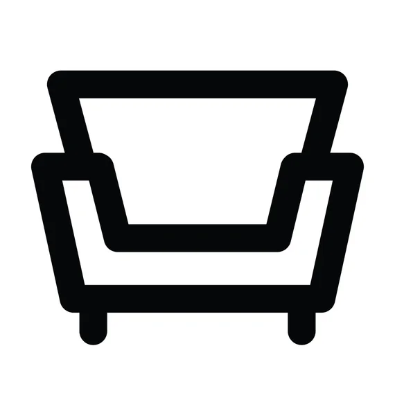 Sofa fett Linie Vektor Symbol — Stockvektor