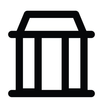 Mahkeme kalın satır vektör simgesi