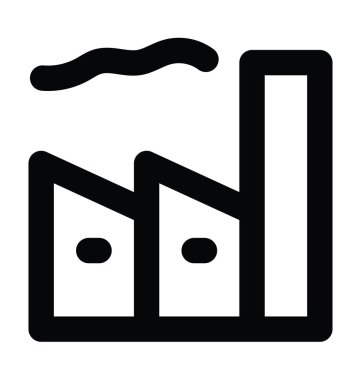 Fabrika baca kalın satır vektör simgesi