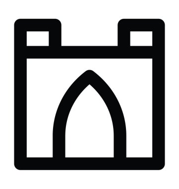 Cami kalın satır vektör simgesi