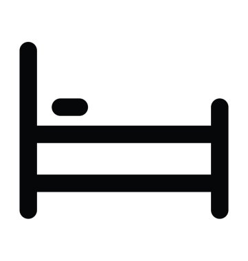 Yatak odası kalın satır vektör simgesi