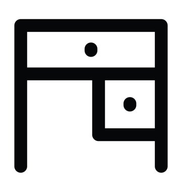 Ofis Resepsiyon kalın satır vektör simgesi