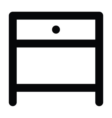 Kabine kalın satır vektör simgesi