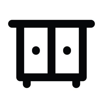 Kabine kalın satır vektör simgesi