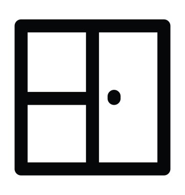 Kabine kalın satır vektör simgesi