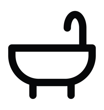 Küvet kalın satır vektör simgesi