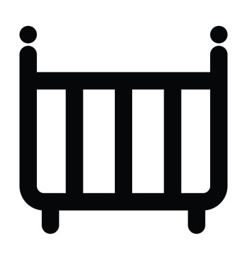 Beşik kalın satır vektör simgesi