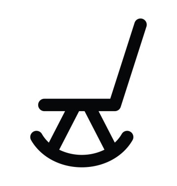 Sallanan sandalye kalın satır vektör simgesi