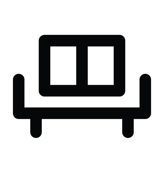 Sofa Bold Line Vector Icon — Stock Vector
