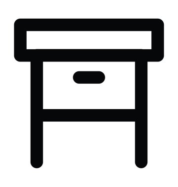 Resepsiyon çekmece kalın satır vektör simgesi