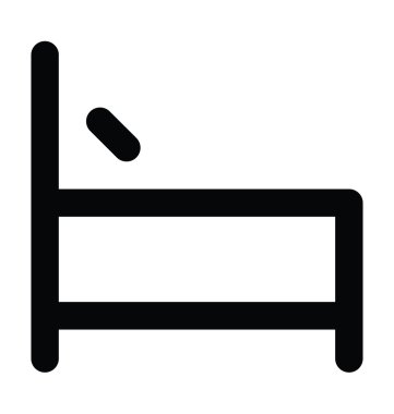 Yatakta kalın satır vektör simgesi