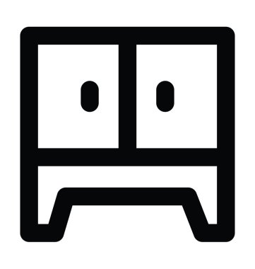 Güvenli Almirah kalın satır vektör simgesi