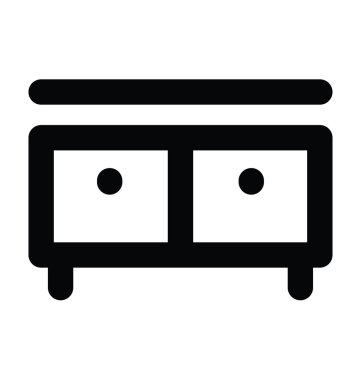 Kabine kalın satır vektör simgesi