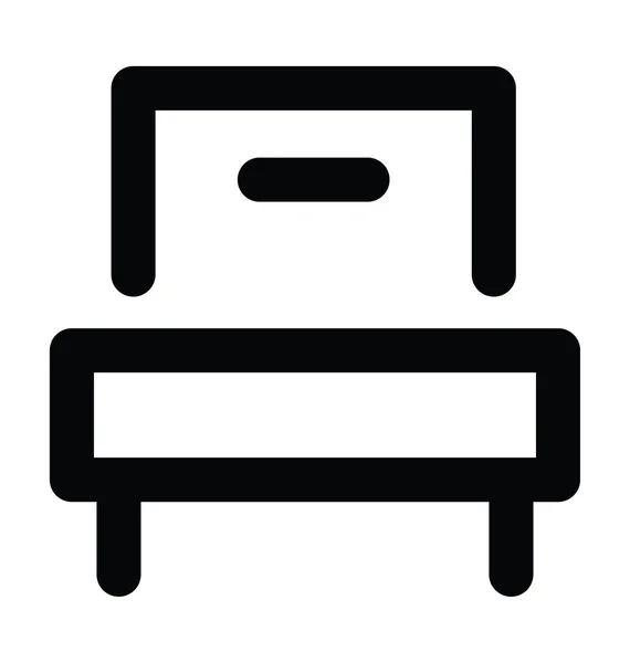 Cama en negrita línea vectorial icono — Archivo Imágenes Vectoriales