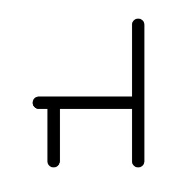 Sandalye kalın satır vektör simgesi