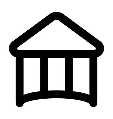 Mahkemesi Binası kalın satır vektör simgesi