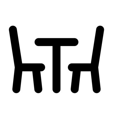 Yemek Masası kalın satır vektör simgesi