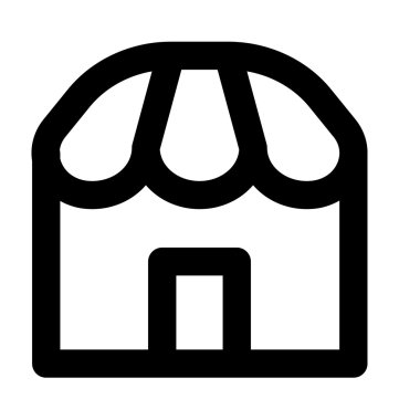 Mağaza kalın satır vektör simgesi