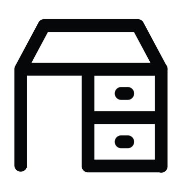 Resepsiyon çekmeceler satırı vektör simgesi kalın