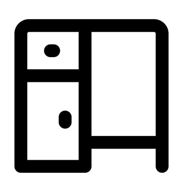 Almirah kalın satır vektör simgesi