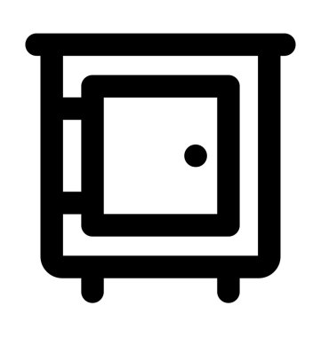 Kabine kalın satır vektör simgesi