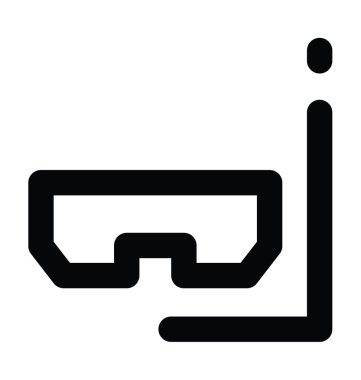 Tüplü maske kalın satır vektör simgesi