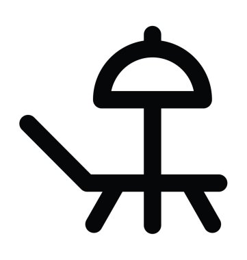 Kalın satır vektör simge güneşlenme