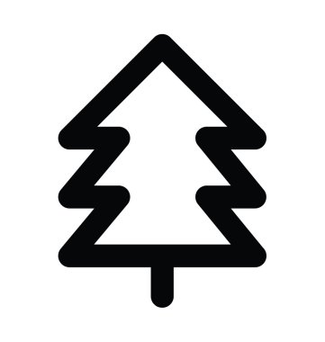 Çam ağacı kalın satır vektör simgesi