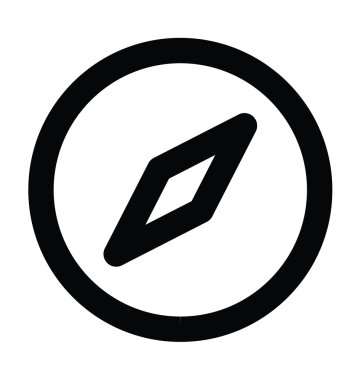 Pusula kalın satır vektör simgesi