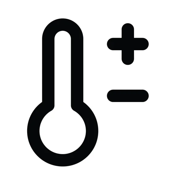 Θερμόμετρο τολμηρή γραμμή εικονίδιο του φορέα — Διανυσματικό Αρχείο
