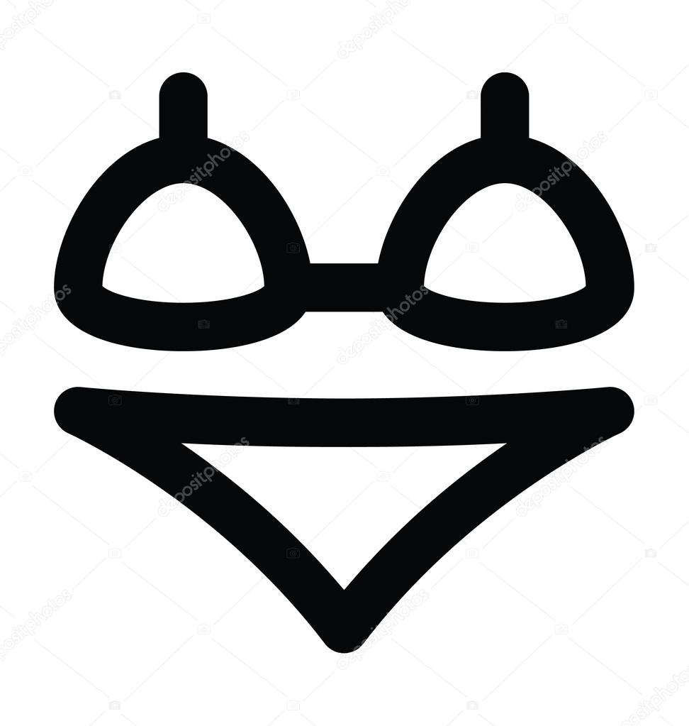 Bikini Bold Line Vector Icon Stock Vector Image by ©creativestall 99070116
