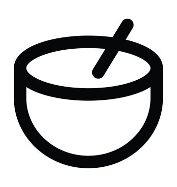 Gıda kase kalın satır vektör simgesi