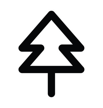 Çam ağacı kalın satır vektör simgesi