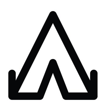 Çadır kalın satır vektör simgesi