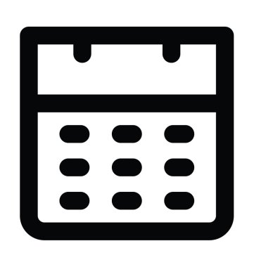 Hesap makinesi kalın satır vektör simgesi