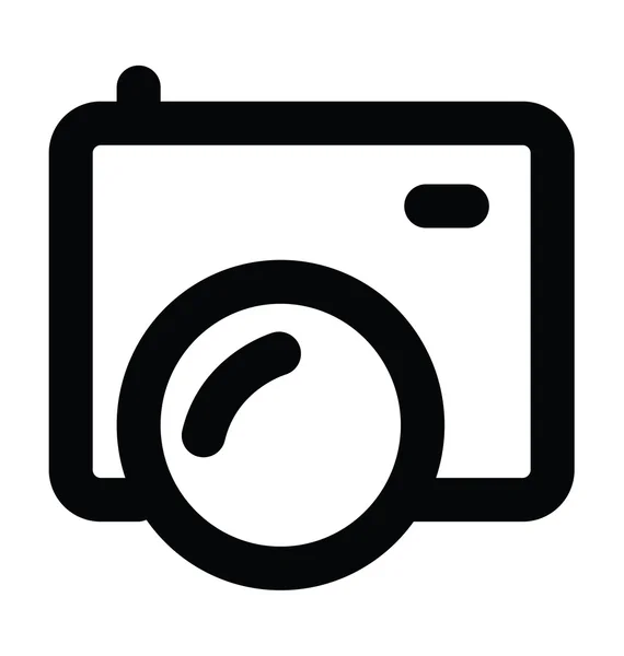 Ikona aparatu fotograficznego pogrubiony wiersz wektor — Wektor stockowy