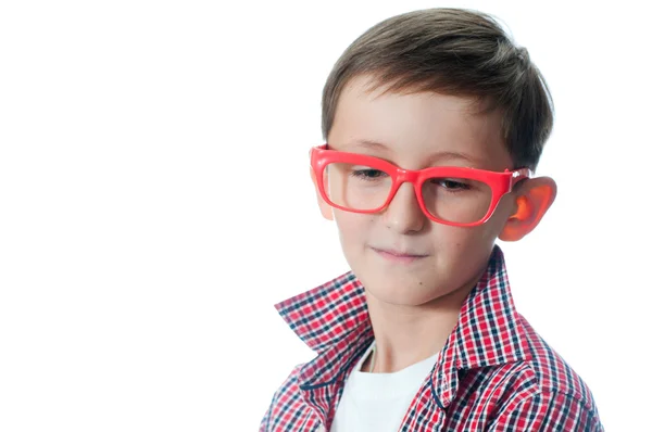 Portrait of a thoughtful young boy with spectacles — Stock Photo, Image