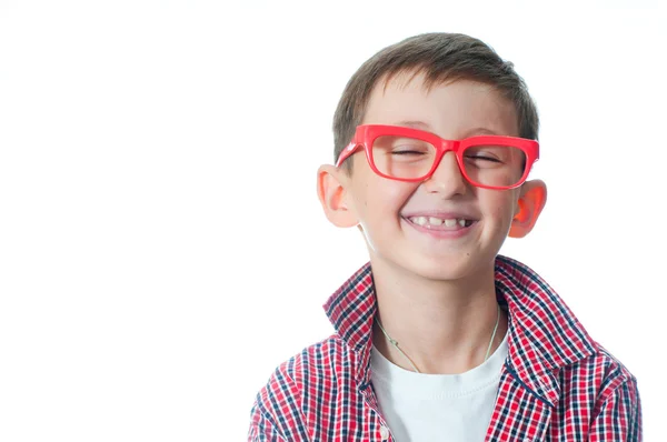 Portrait of a happy young boy in spectacles — Stock Photo, Image