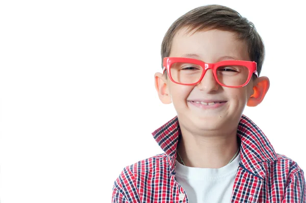 Portrait of a happy young boy in spectacles. — Stock Photo, Image